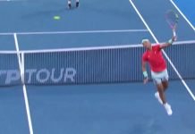 El dificilísimo punto de Nadal para anotarse el break ante Kubler