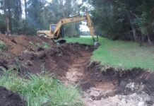 Se trabaja en la mejora de calles y obras de desagüe en La Dulce