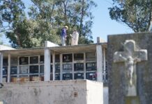 Restauran uno de los sectores de nichos del cementerio de Necochea