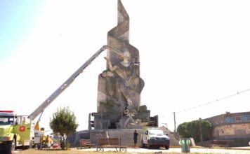 Se efectúa la puesta en valor del Monumento a la Gesta de Malvinas en Quequén