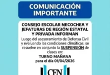 Suspendieron las clases en el turno mañana por el alerta meteorológico
