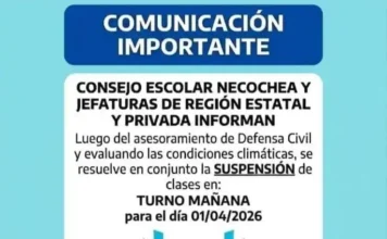 Suspendieron las clases en el turno mañana por el alerta meteorológico