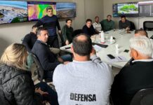 El Intendente y su equipo coordinan tareas ante la continuidad del alerta meteorológico en el distrito