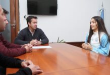 El Intendente recibió a la nadadora necochense de Selección, Guadalupe Angiolini